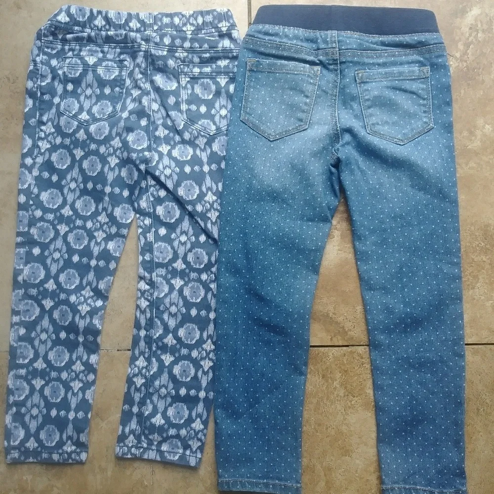 Old Navy and Cherokee Girl's Denim Leggings Sz 4
